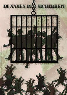 politischer Poster von Czeslaw Gorski - corona im namen der sicherheit alle sperren