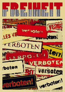 politischer Poster von Czeslaw Gorski - freiheit verboten