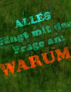 politischer Poster von Czeslaw Gorski - alles faeng mit der frage an warum