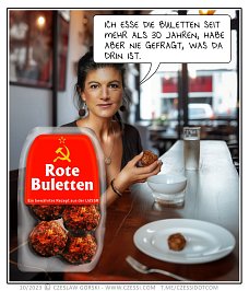 politischer Poster von Czeslaw Gorski - wagenknecht und rote buletten